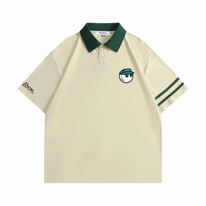 

2023 Summer New MALBON Golf Embroidery Cotton Short Sleeve T-shirt Men's Business Jersey POLO Sweat-absorbing Soccer Jersey