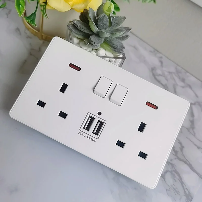 Белая британская стандартная настенная розетка 13 а универсальная переключатель