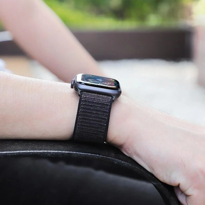 Nylon Strap For Apple Watch Band 44mm 40mm 45mm 41mm 49mm 42mm 38mm 45 mm Bracelet Correa iwatch Series Ultra 8 7 SE 6 5 3 Band