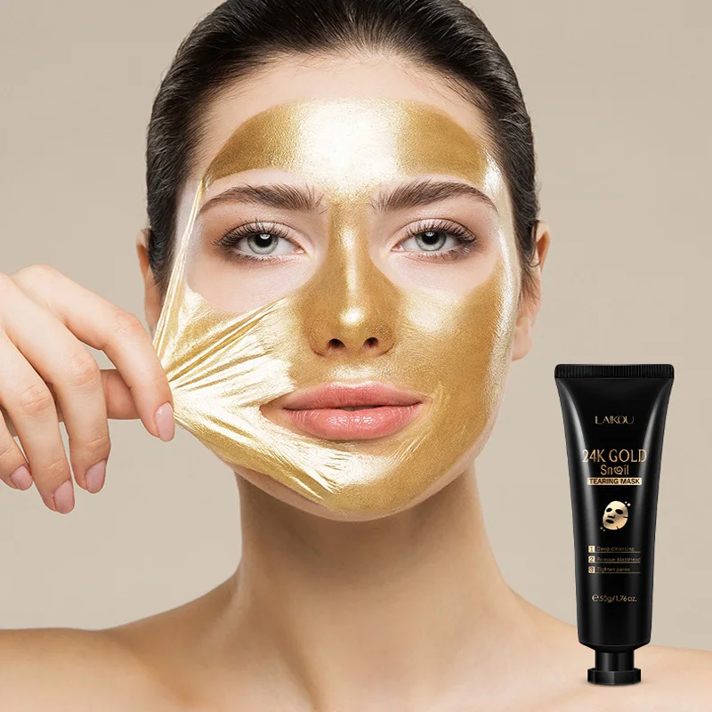 

24K Gold Snail Collagen Peel Off Mask Remove Blackheads Acne Anti-Wrinkle Lifting Firming Oil-Control Shrink Pores Face Skin