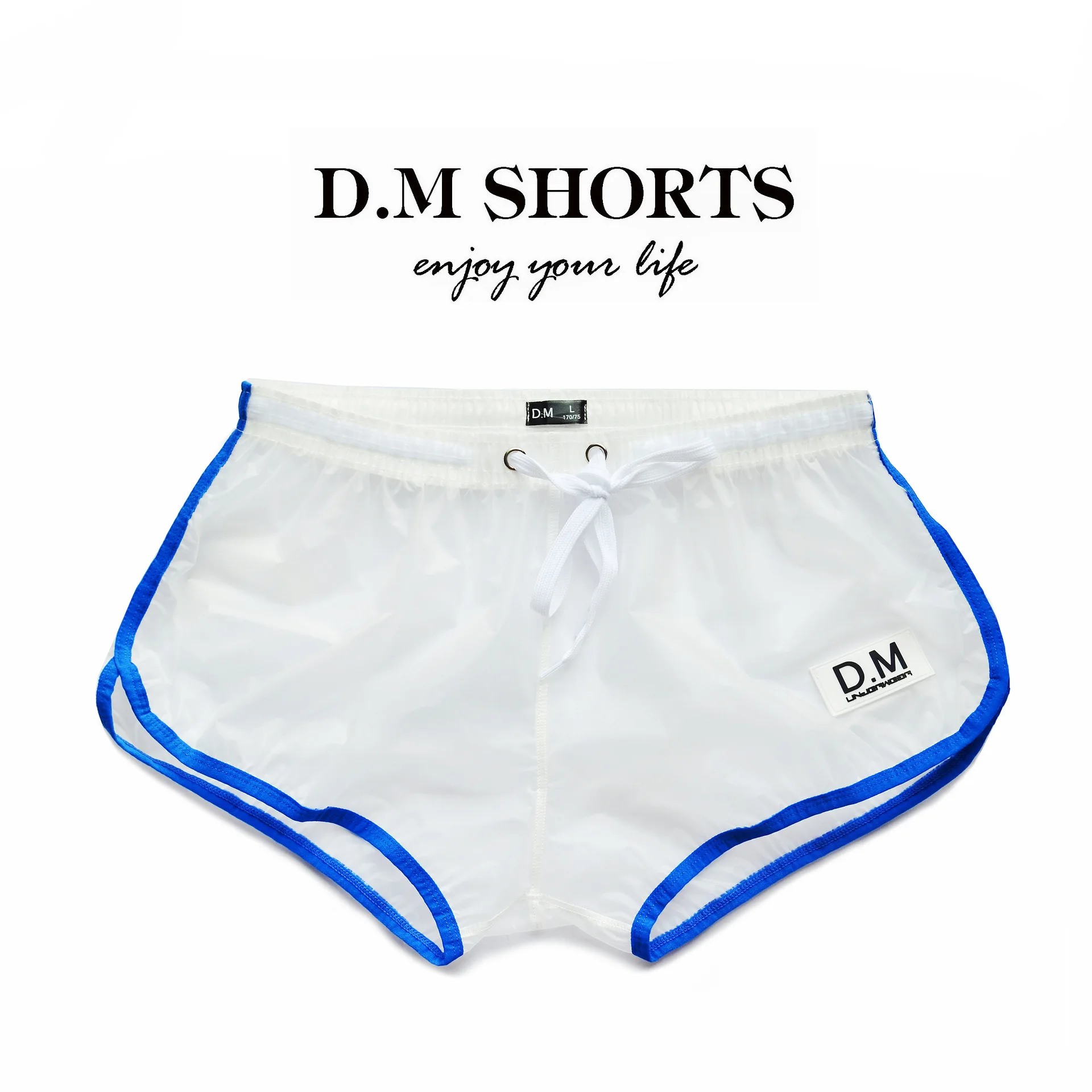 Men's Shorts PVC Transparent Beach Pants Home Boxer Sexy  Loose No Elasticity