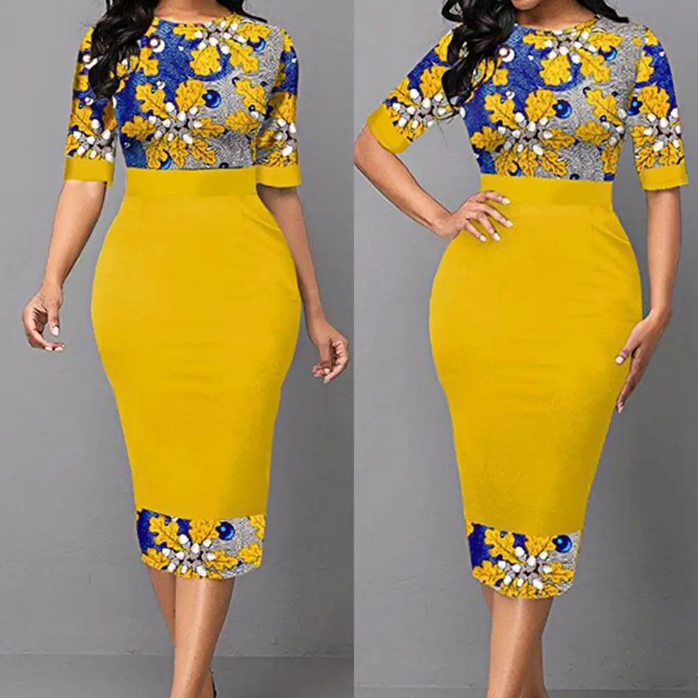 

Temperament Women Dress Female Dress Round Neck Ladies High Waist Slim Skinny Dress High Waist