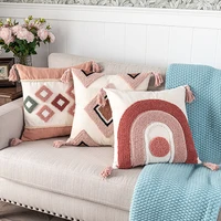 rainbow cotton woven cushion cover boho style pillow cover tribal for home decoration living room cushion covers 45x45cm30x50cm