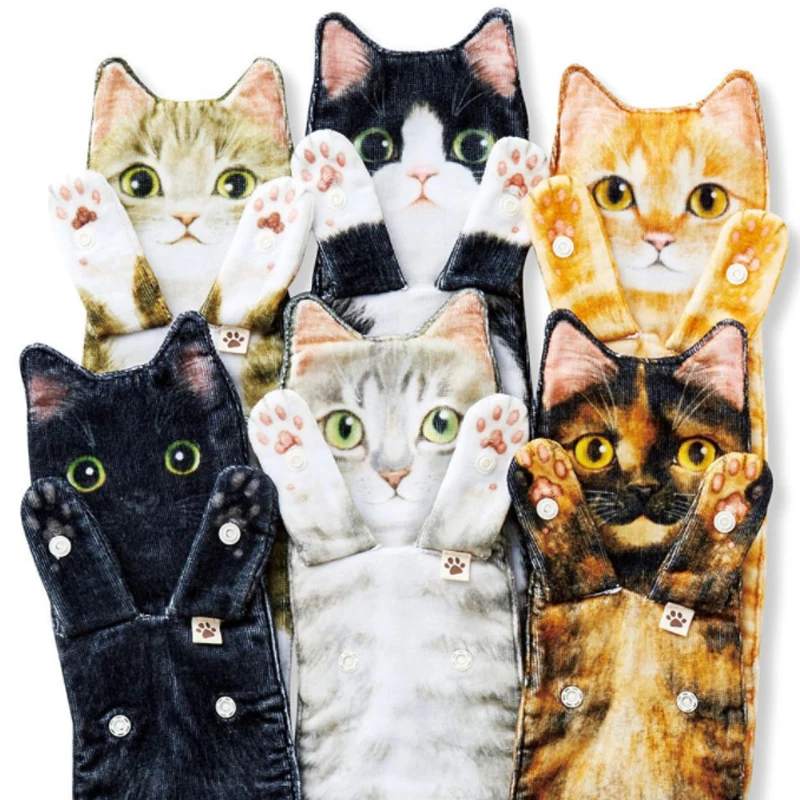 

Cat Towel Japanese Realistic Cute Whole Microfiber Does Not Lose Hair Absorbent Towel Wash Face Bath Wipe Hair Hand Towel
