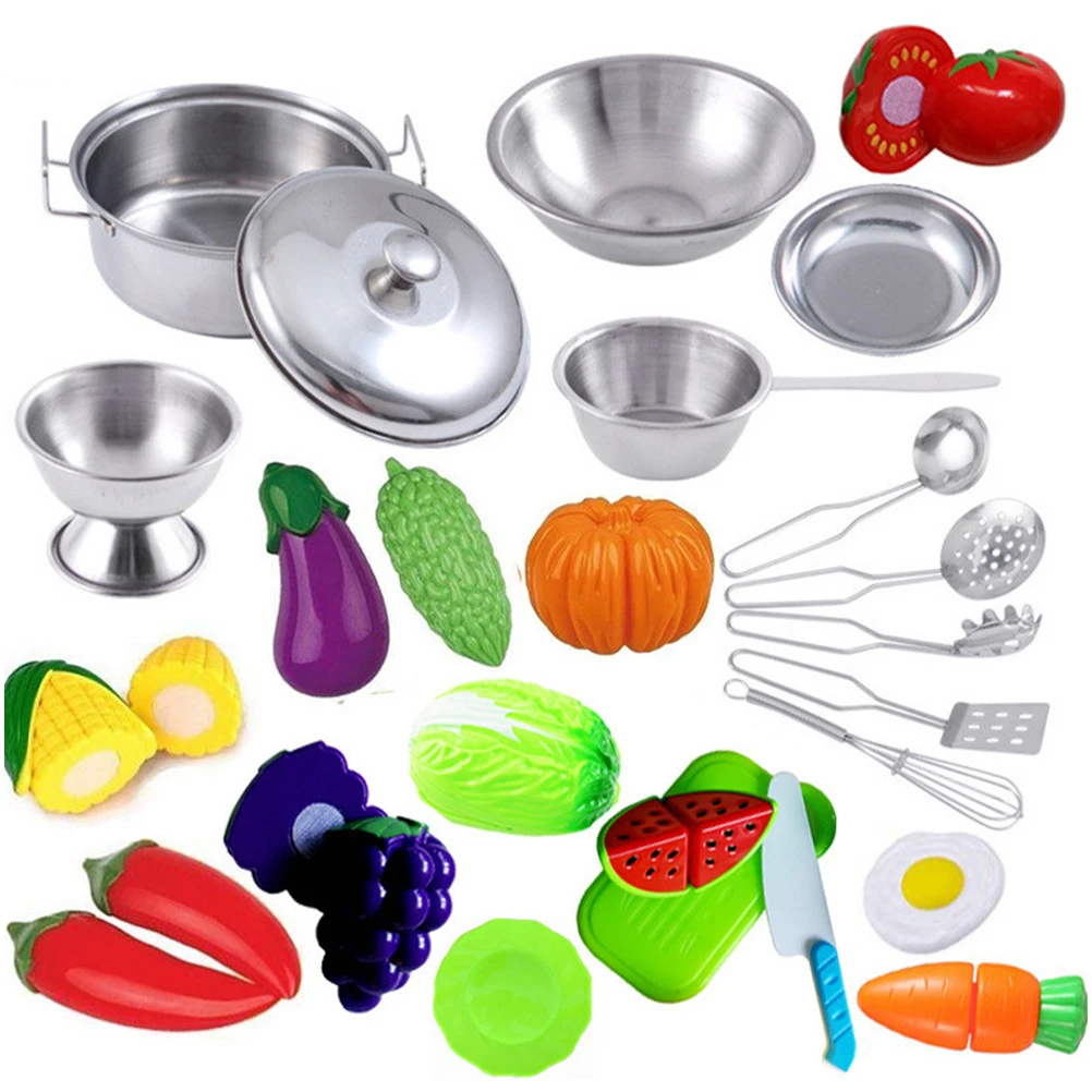 

1 Set Of Kitchen Pretend Toys Cartoon Cookware Toys Practical Fruits Cutting Toy Cooking Toys Children'S Family Kitchen Toy Set