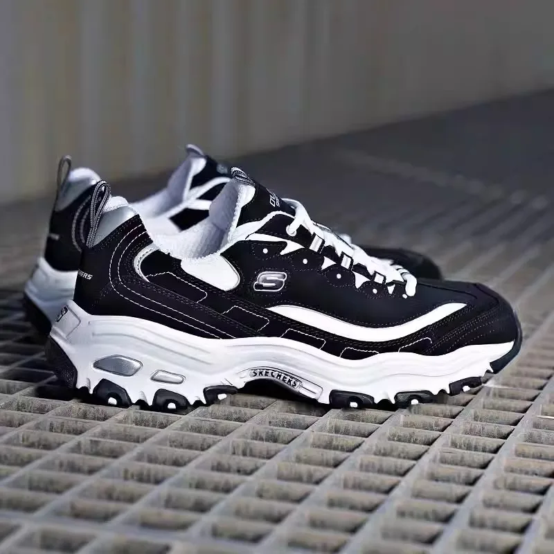 Мужская обувь Skechers классические черно-белые модные повседневные кроссовки