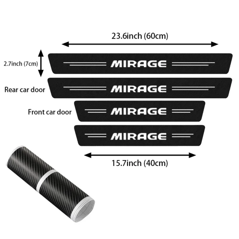Автомобильные наклейки из углеродного волокна для знака Mirage защитная полоса