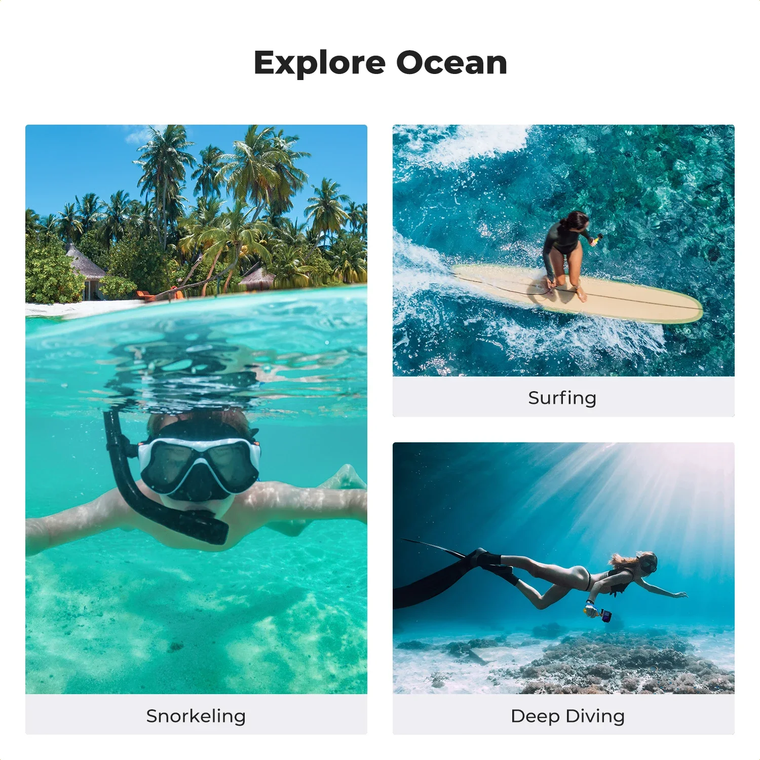 Фото K&F CONCEPT Водонепроницаемый бокс 60 м 196 футов для всех серий GoPro HERO черный защитный корпус для подводного плавания чехол для экшн-камеры №5