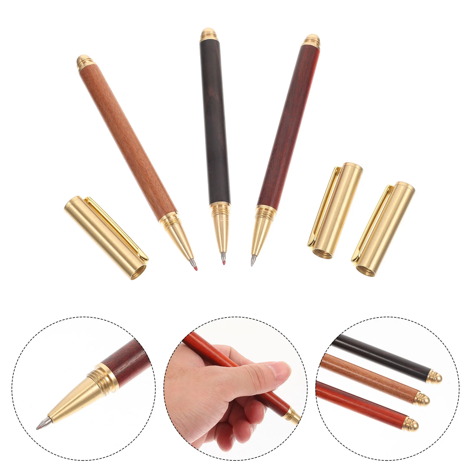 

3Pcs Woodworking Pens Tool Gift Wooden Fine Tip Pen Gift Pen Lovely Pen Pen Kits for Home Writing Office