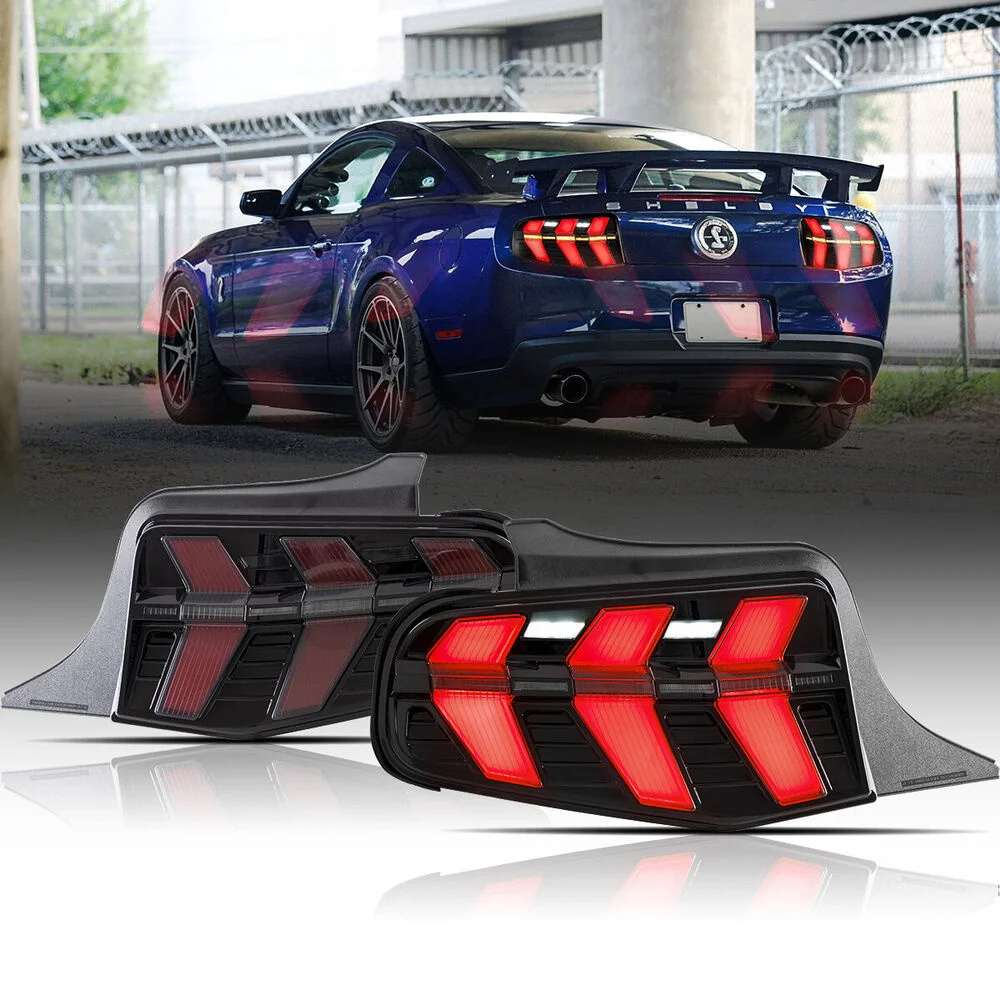 

Автомобильные аксессуары LH + RH для 2010 2011 2012 Ford Mustang светодиодный 7-режимные задние фонари последовательный сигнал DRL сигнал Автомобильный