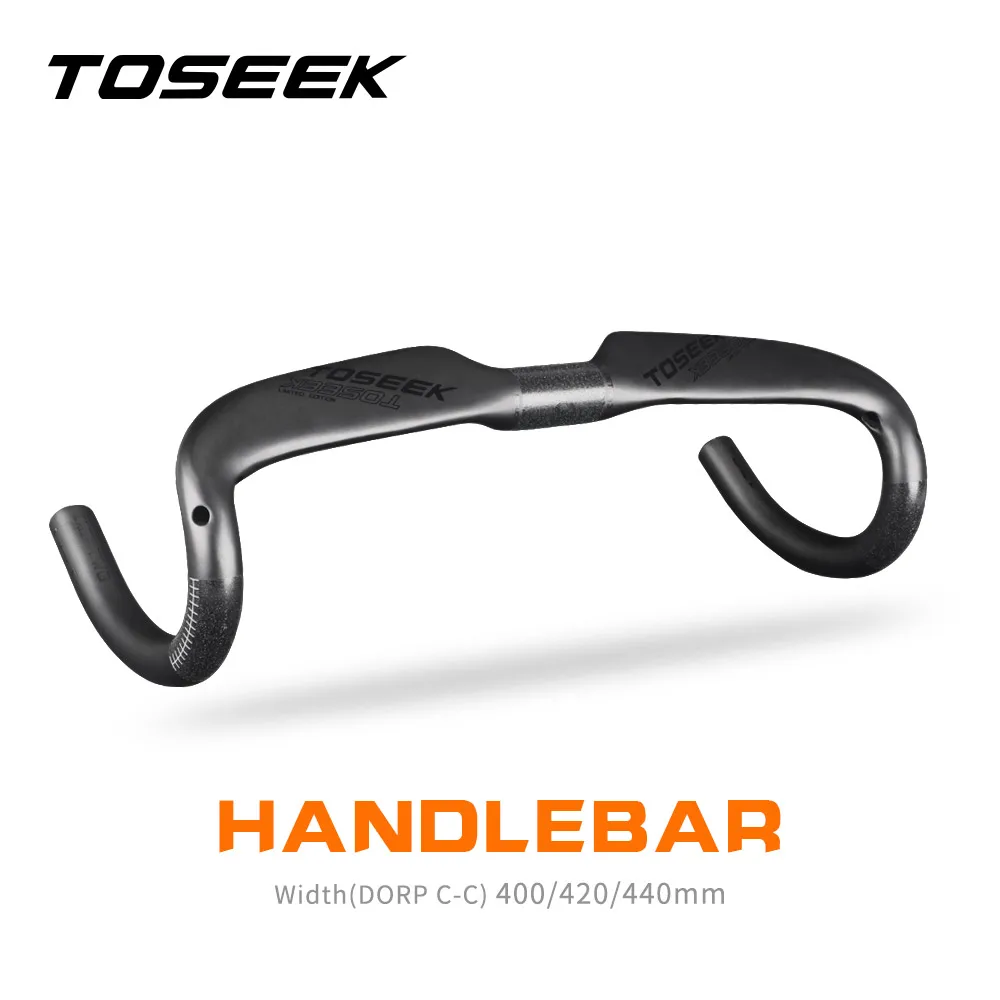 

TOSEEK Bicycle Carbon Fiber Road Handlebar 31.8*400/420/440mm UD Matte Internal Routing Bicycle Handle Bar Bike Parts ZXB-TWO