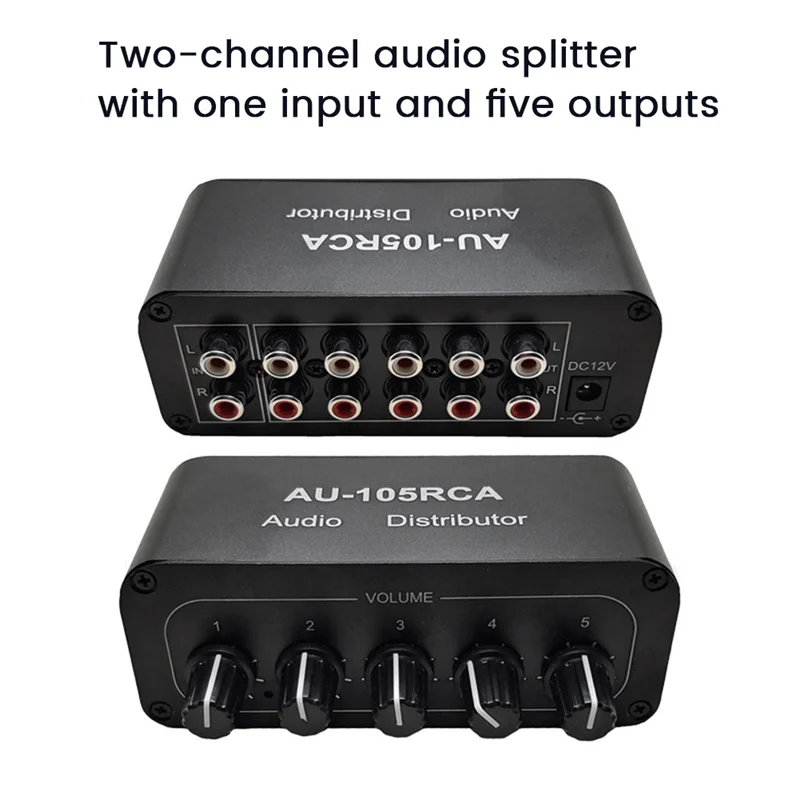 5CH Audio Distributor Stereo Mixer 1 Input 5 Output Splitter for Power Amplifier Active