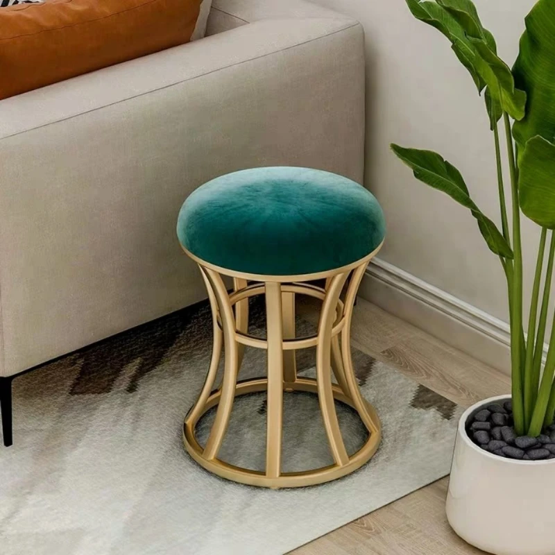 

Nordic light luxury makeup stool iron chair bedroom net red living room sofa home shoe changing stool home furniture
