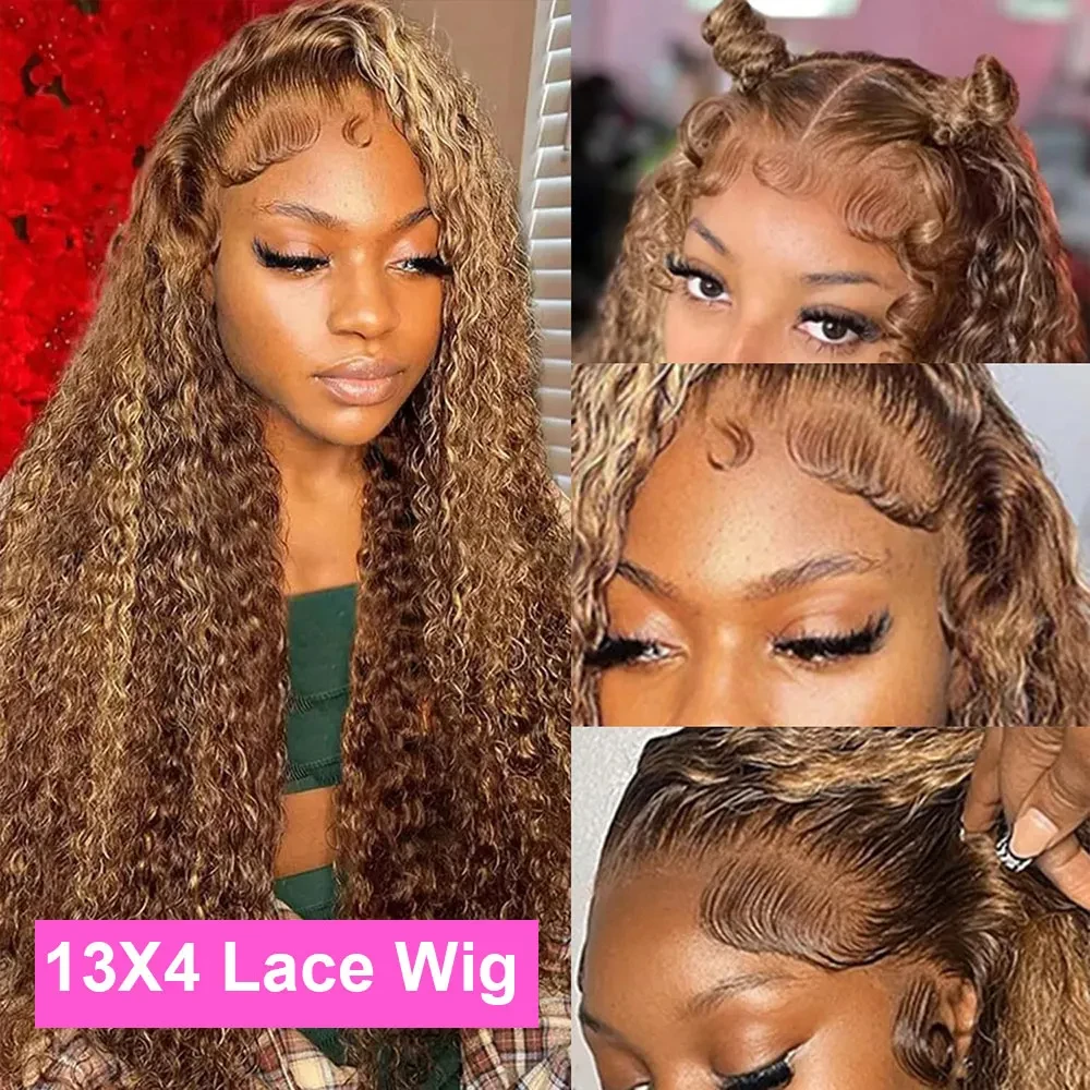 32-дюймовые кудрявые волосы 13x 4 на шнуровке спереди человеческие с эффектом омбре