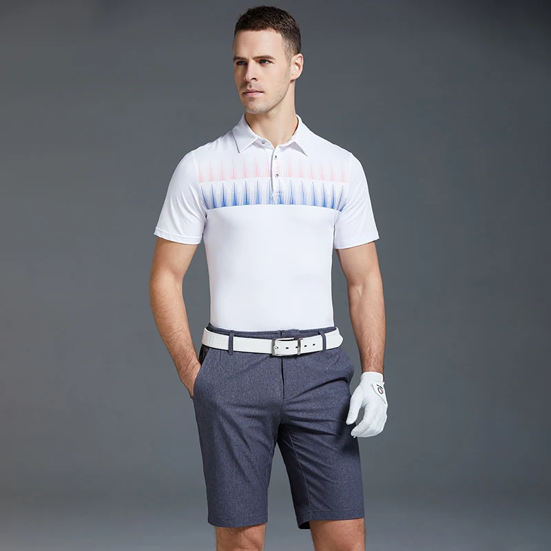Swan Love Golf Men's Short Sleeve T-shirt Spring Summer Quick Drying Breathable Polo Shirt Sports Top Men's Shorts Sportswear