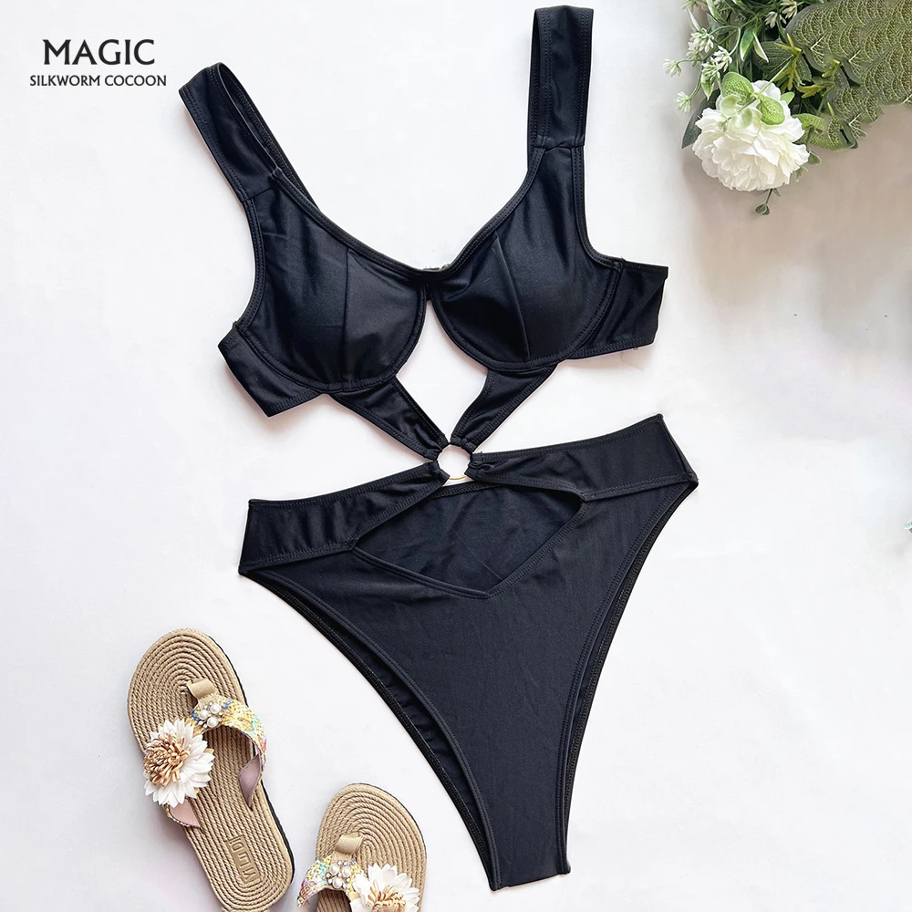 

One Piece Swimsuit Women Swimwear Solid Tummy Control Bathing Suit Swimming Summer Beachwear 2022 New Sexy One Piece Swim Suits
