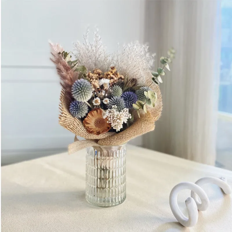 Сушеные маленькие натуральные цветы миниатюрный букет из легсветильник