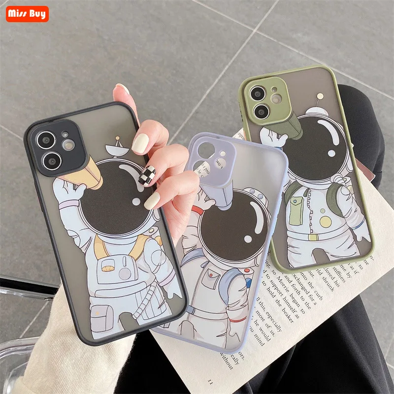 

Telescope Astronaut Bumper Case For Huawei Mate 30 40 Pro P30 P40 P50 Pro Nova 8 7 6 5 Pro Capa Camera Protection Hard PC Coque