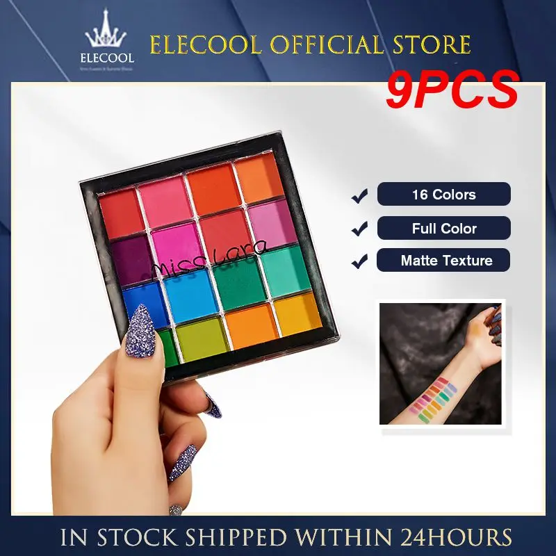 

9PCS Beauty Glazed Eyeshadow Palette Neon Makeup Pallet 16 Colors Glitter Highlighter Shimmer Make Up Pigment Matte Eye Shadow