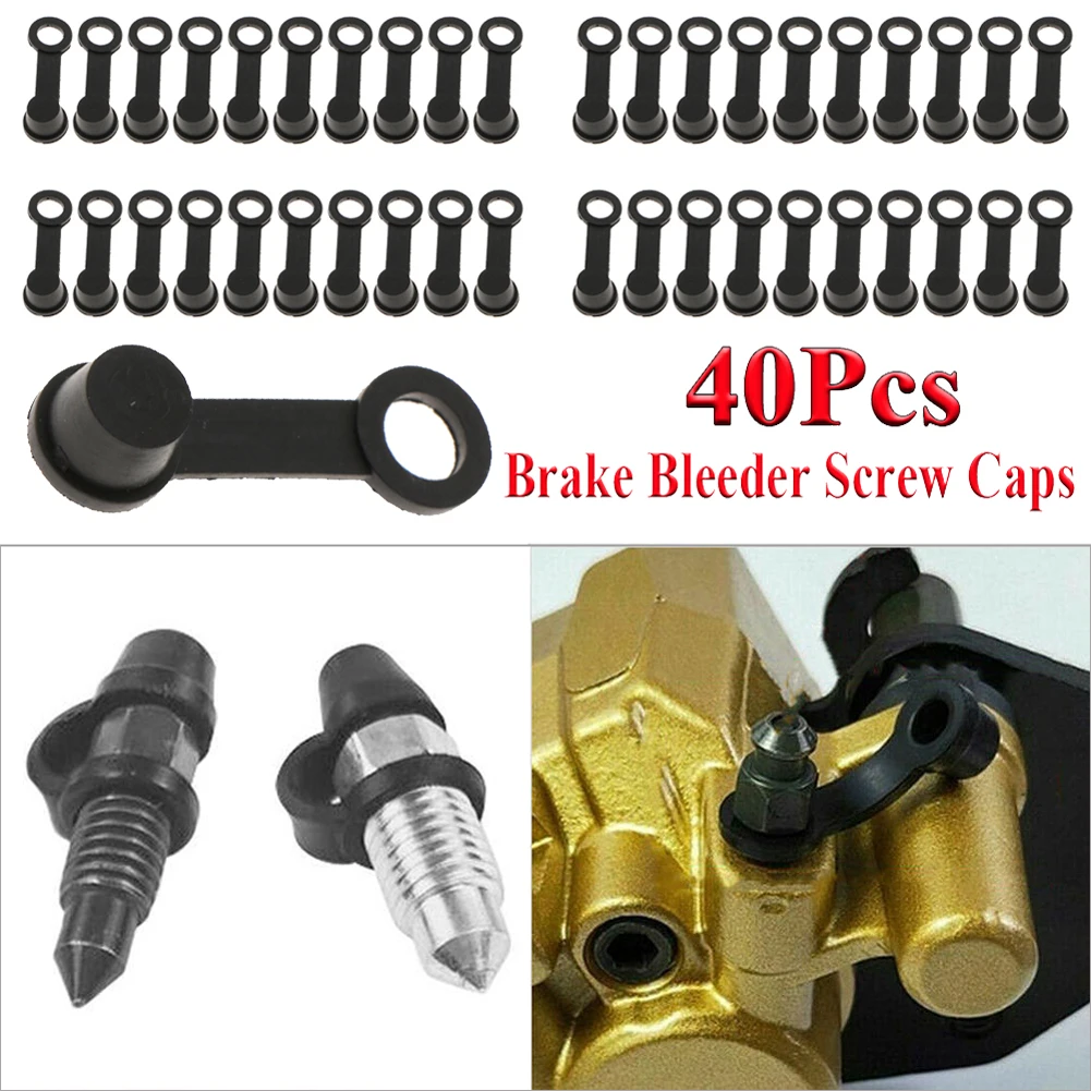 

40pcs Brake Caliper Bleeder Screw Cap Grease Zerk Fitting Cap Rubber Dust Cover For Car Motorcycles M6/M8/M10 Screw