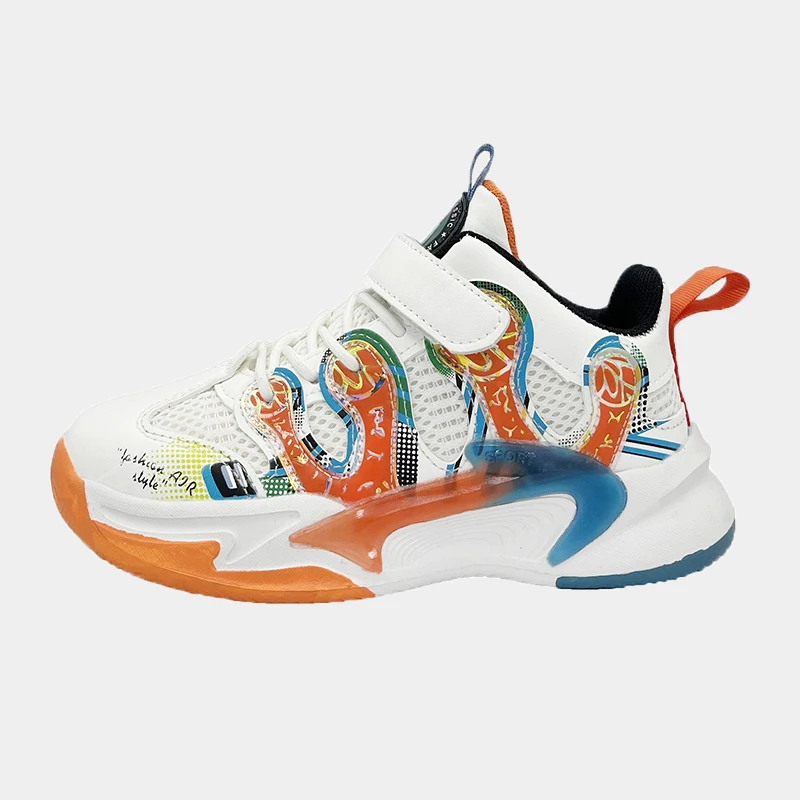 

Kids Shoes Unisex Children's Shoes 2022 New Graffiti Mesh Casual Boys Sports Personality Simple and Versatile Basketball Shoes