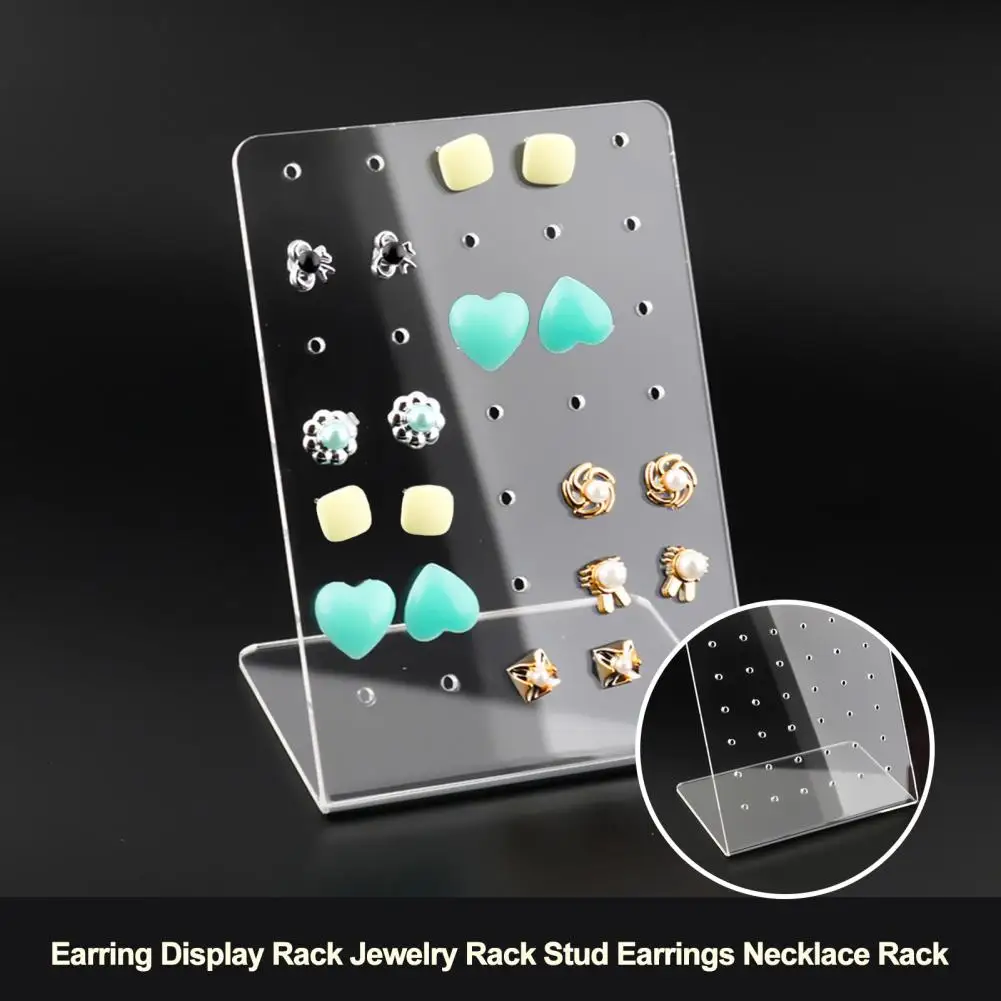 

Earrings Display Stand Smooth Surface Thick Board Large Capacity Tranaparent Ear Stud Storage Organizer for Women