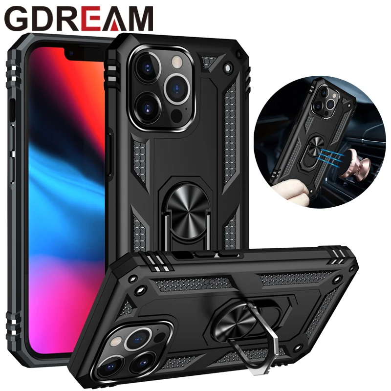 

Sergeant Armor Phone Case For iPhone 11 12 13Pro Mini Max Military Grade Anti-Fall Bracket Ring Back Cover For iPhone 14 Pro Max