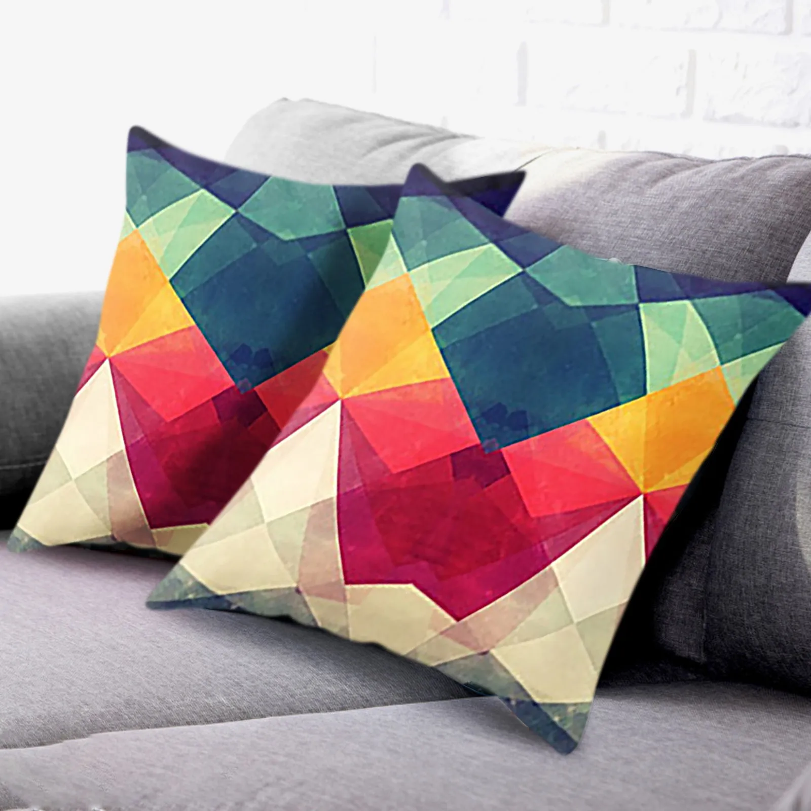 Geometric Rainbow Home Sofa Cover Decorative Cushion Pillowcase Sized Pillow Cases 12 X 20 Inch Pillow