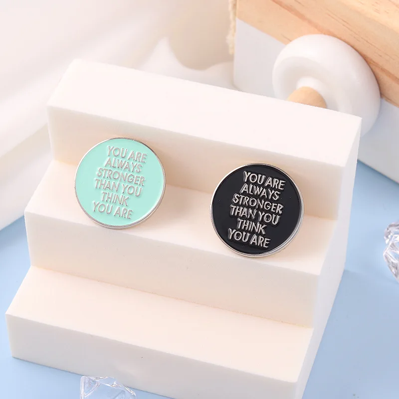 

Letter Series Brooch Geometric Round Paint Brooch Black Round Pin Inspired Jewelry For Women Men Gifts Lovely Enamel Pins