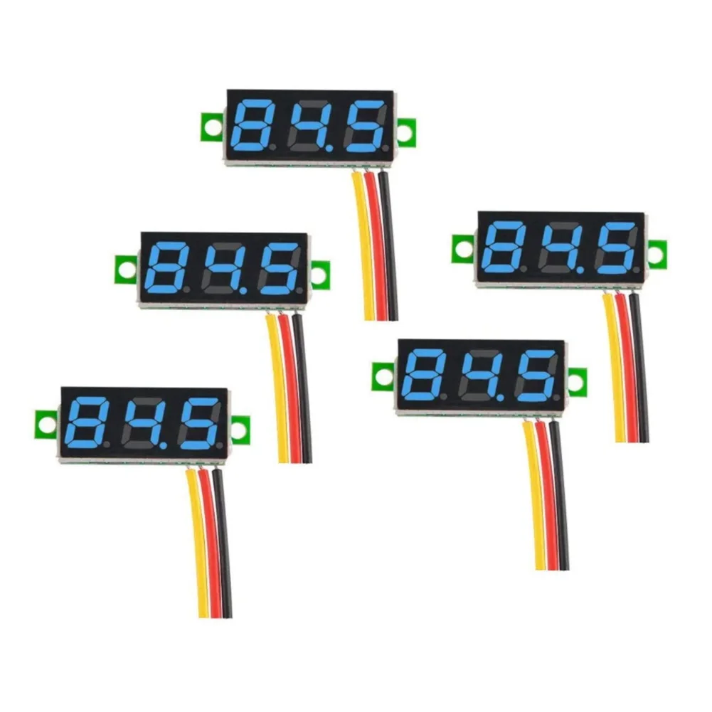 5 шт. цифровой мини-вольтметр постоянный ток 0-100 в