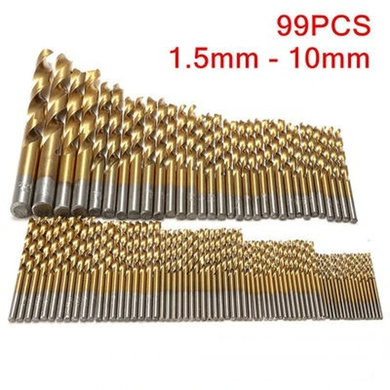 

99Pcs HSS Drill Bit Set Straight Shank Spiral Screw Metric Composite Tap Drill Bit Kit for Stainless Steel Titanium 1.5-10mm