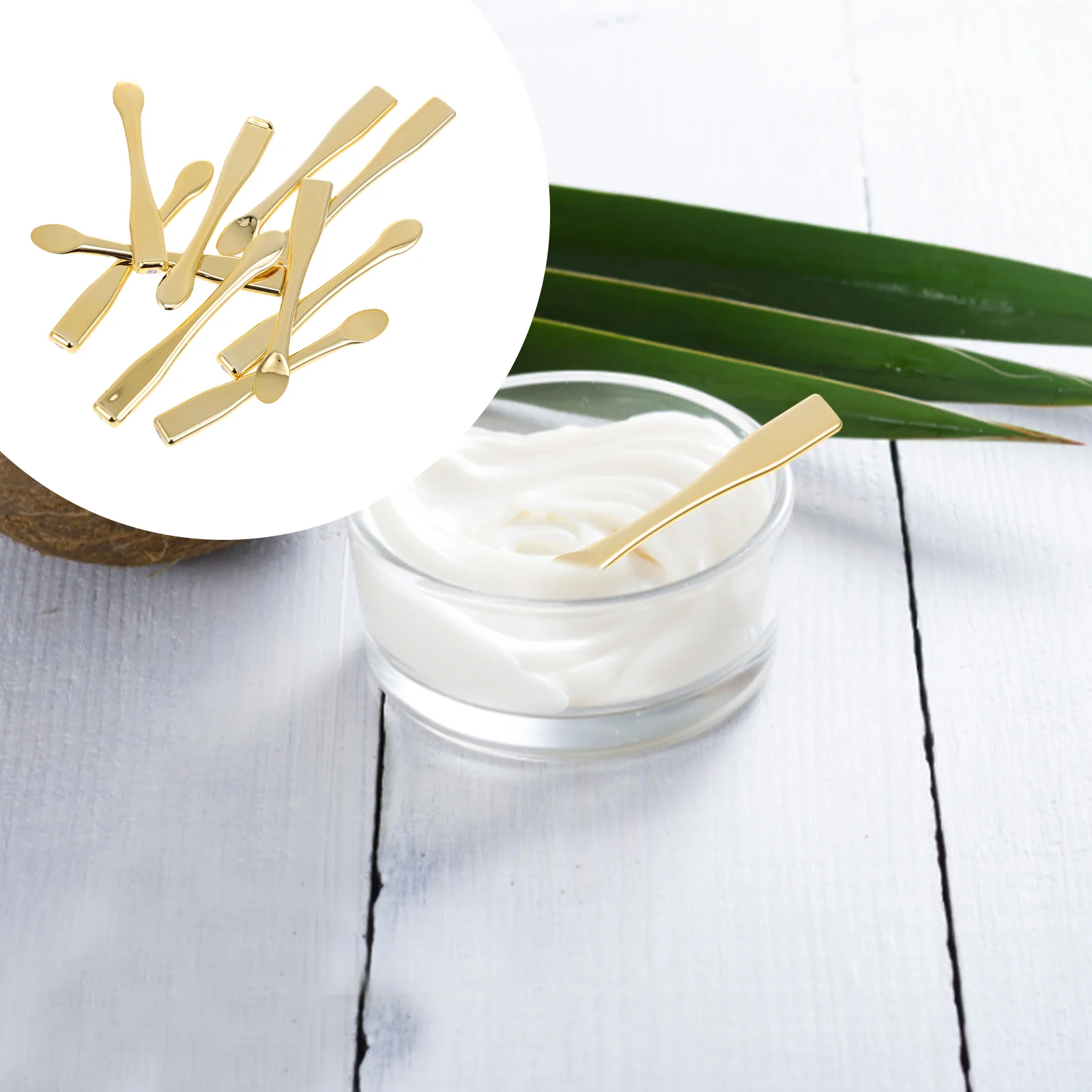 

Spatula Spoon Cream Makeup Spoons Scoop Beauty Mini Facial Gold Eye Face Mask Spatulas Mixing Scoops Applicator Plastic Metal