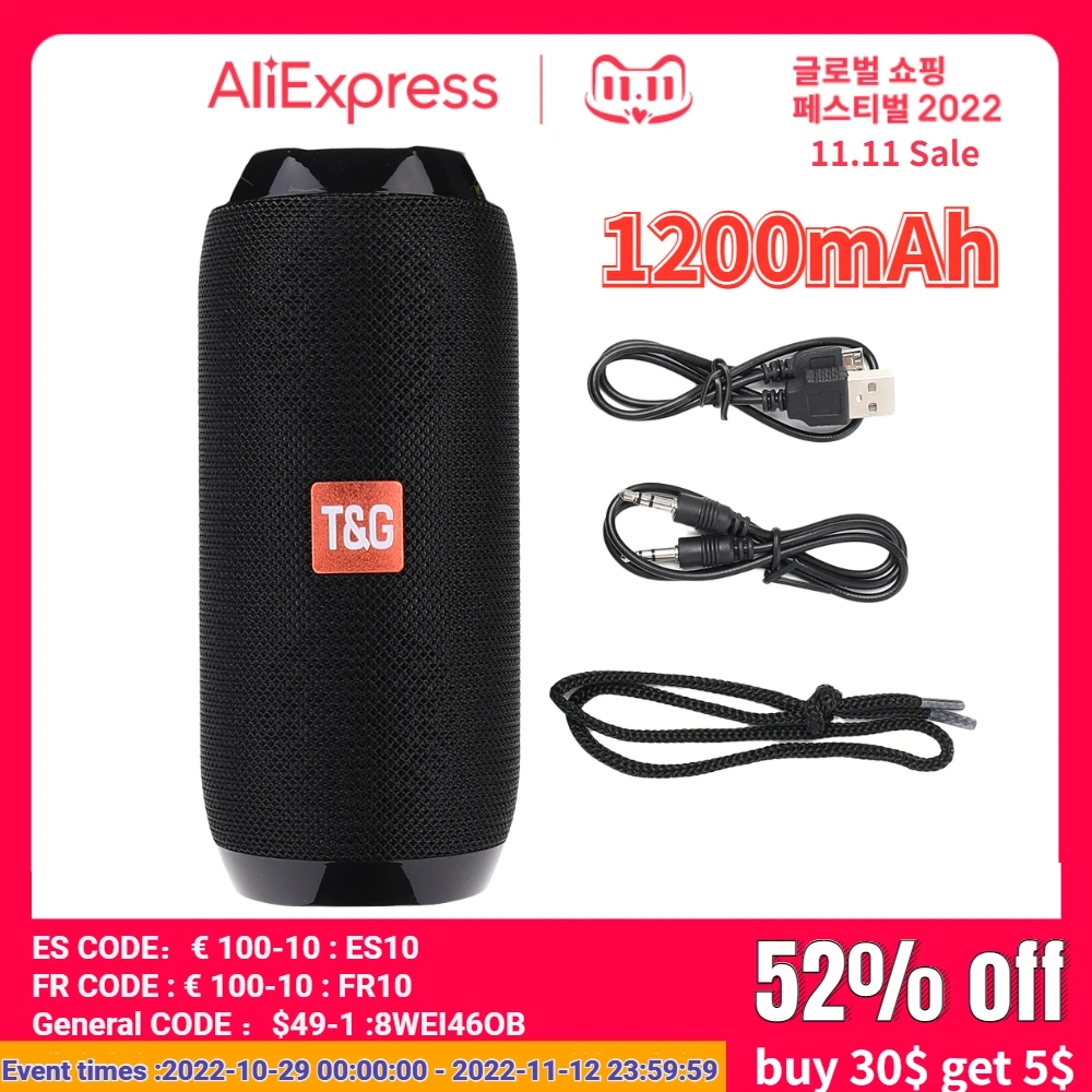 

1200mAh Portable Bluetooth Speaker Wireless Bass Column Waterproof Outdoor Music Vibro Speakers TF Card Subwoofer Loudspeaker