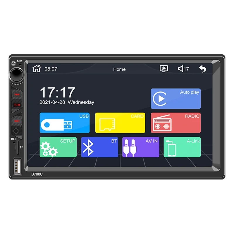 

2din Car Radio With Bluetooth CarPlay MP5 Multimedia Player Mirrorlink Android Auto Universal HD Screen With BT AUX FM USB TF