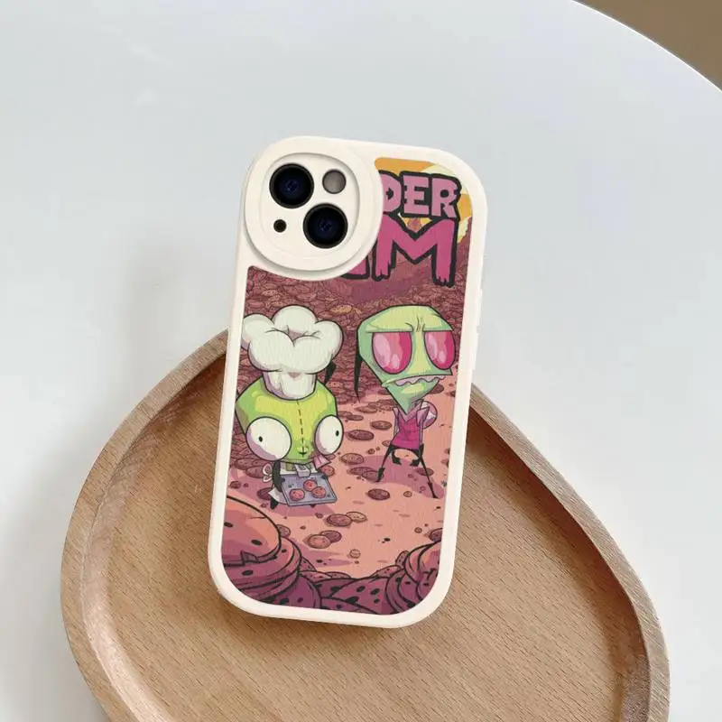 I-InvaderS Z-zimS Phone Case Hard Leather For iPhone 14 13 12 Mini 11 14 Pro Max Xs X Xr 7 8 Plus