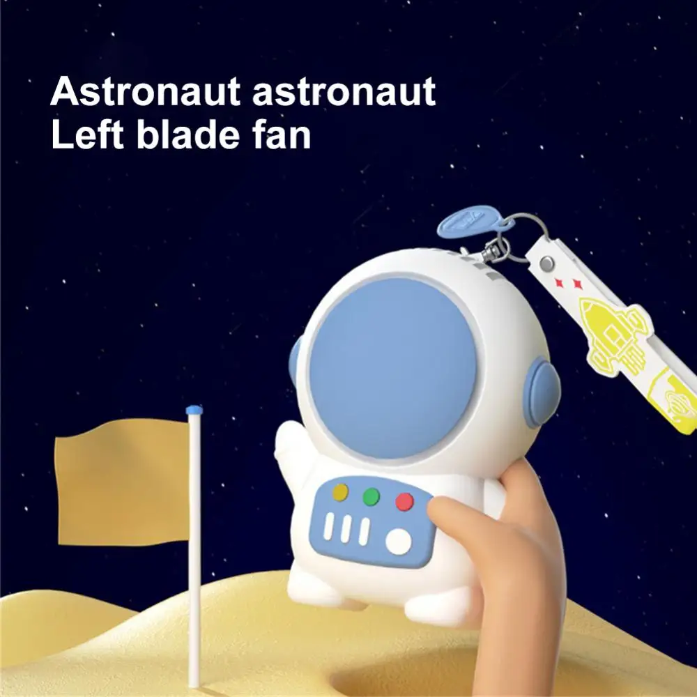 

300mah Spaceman Small Fan 45-degree Large-angle Air Supply Low Noise Air Cooler 2nd Gear Wind Speed Desktop Fans White 1pcs