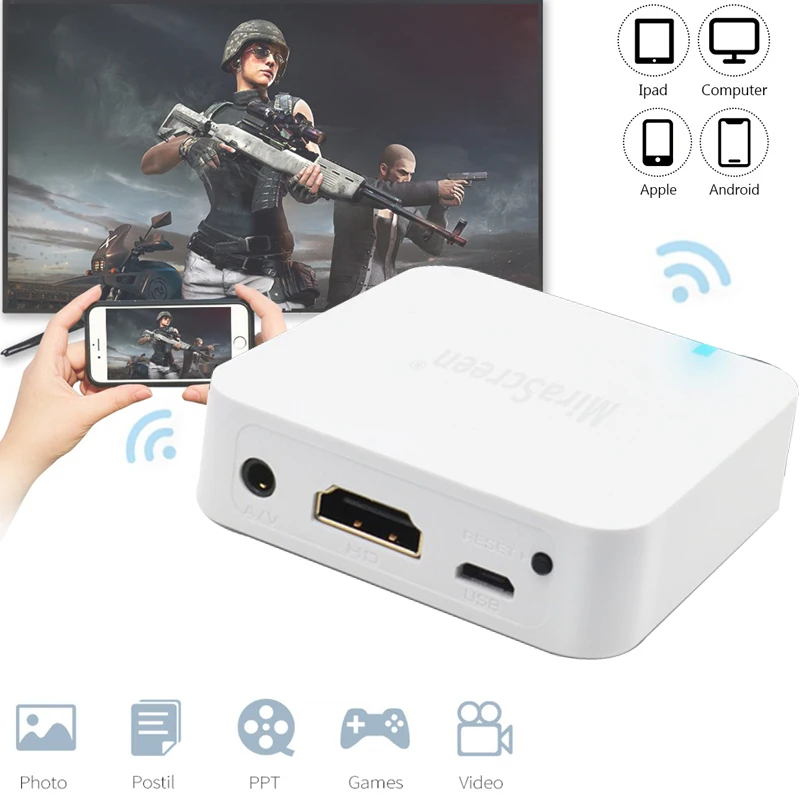 X7 TV Stick Беспроводной Wi-Fi дисплей HDMI-совместимый приемник зеркальный экран