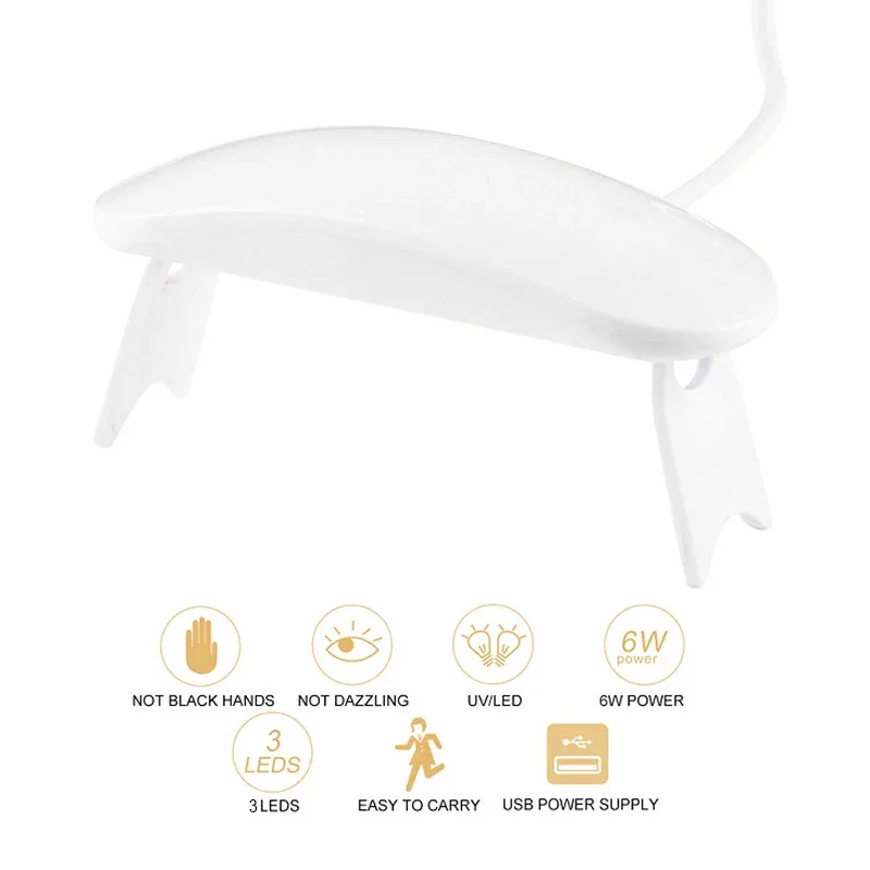 Портативная Светодиодная лампа для сушки ногтей с аккумулятором от Usb