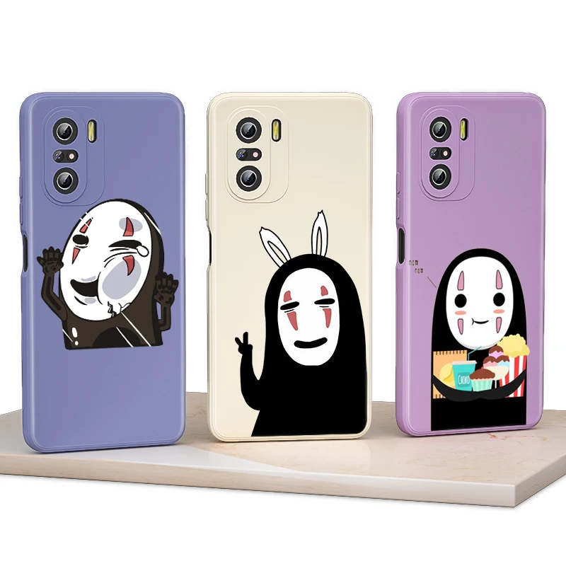 

Spirited Away No Face man Liquid Silicone Soft Cover For Xiaomi Redmi 9 9A 9AT 9C 9T 8 8A 7 10X K40 K30 K30S Prime Phone Case