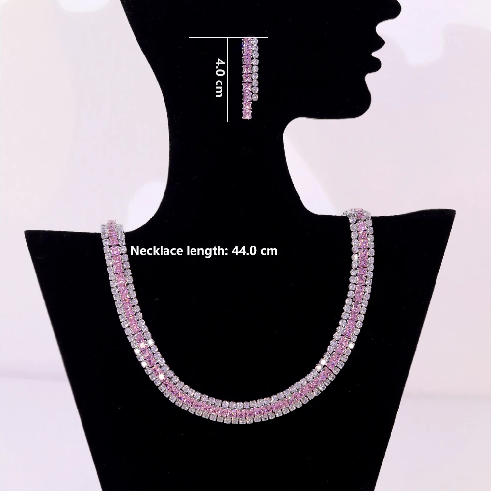 ASNORA свадебное круглое ожерелье с цирконием высококачественный розовый комплект