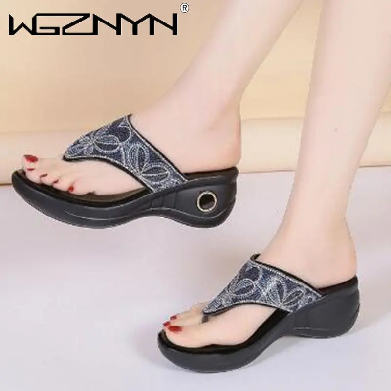 

Women Beach Slope With Slippers Womens Slippers Fashion Open Toe Slippers Women Sandals for Women Beach Shoes Chaussure Femme