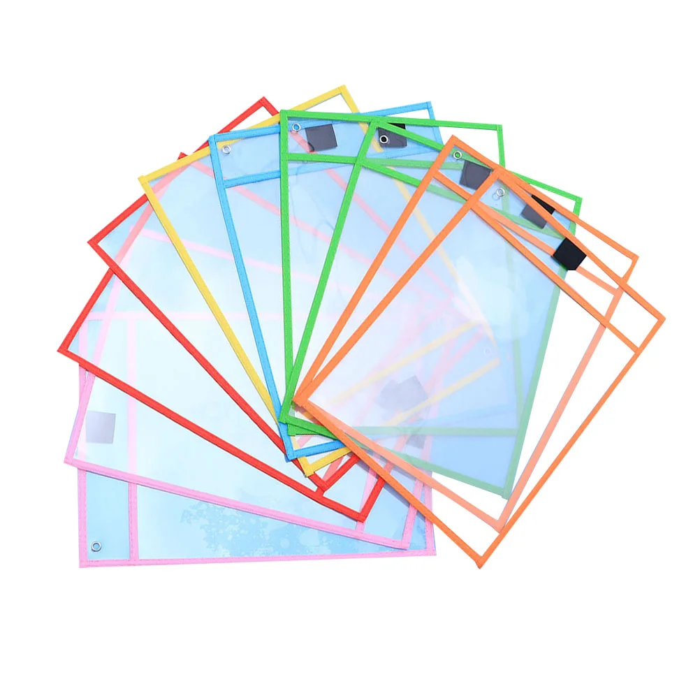 

8 Pcs Erasable File Bag Office Dry Erase Pockets Reusable Bill Plastic Folder Rewritable Pvc Pouch Multipurpose Child