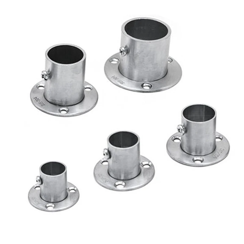 

Stainless Steel Closet Wardrobe Rod Holder Socket End Support Bracket Flange for Wardrobe Curtain Cloth Rod 16mm-32mm