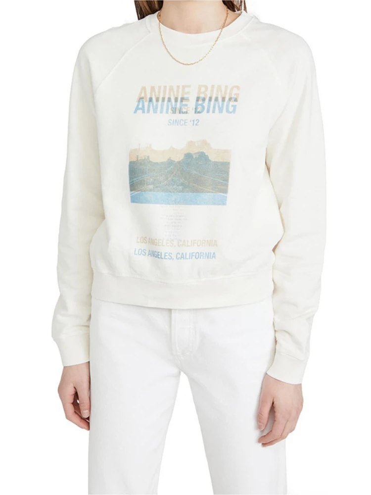 

Fall Winter New Long Sleeve Printed Pullover Sweatshirt Loose Women Hoodie and Sweatshirt