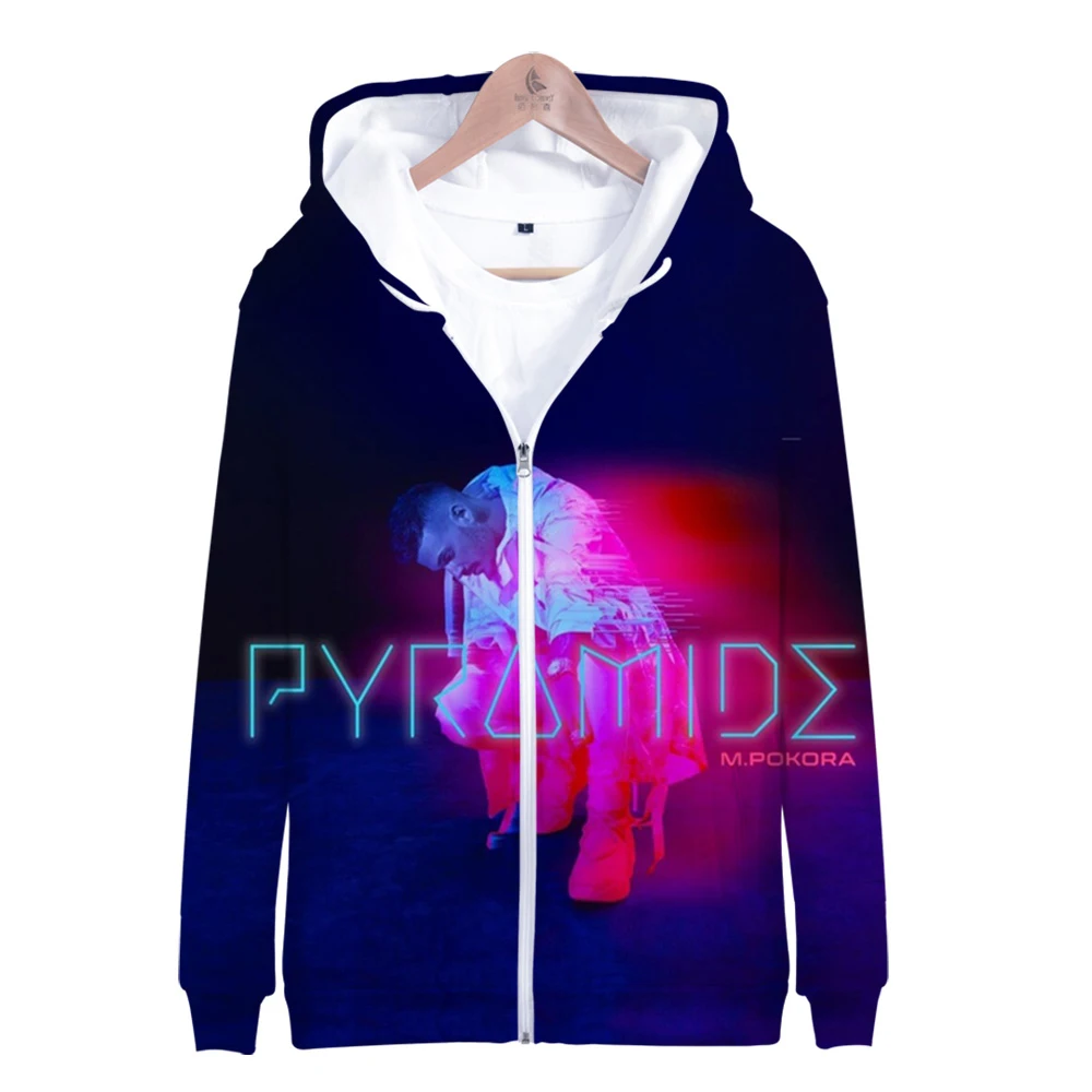 

M. Pokora Hoodie 3D Zipper Sweatshirt Women/Men Long Sleeve Harajuku Streetwear American Rapper Matt Pokora Cl 100-4XL Oversized