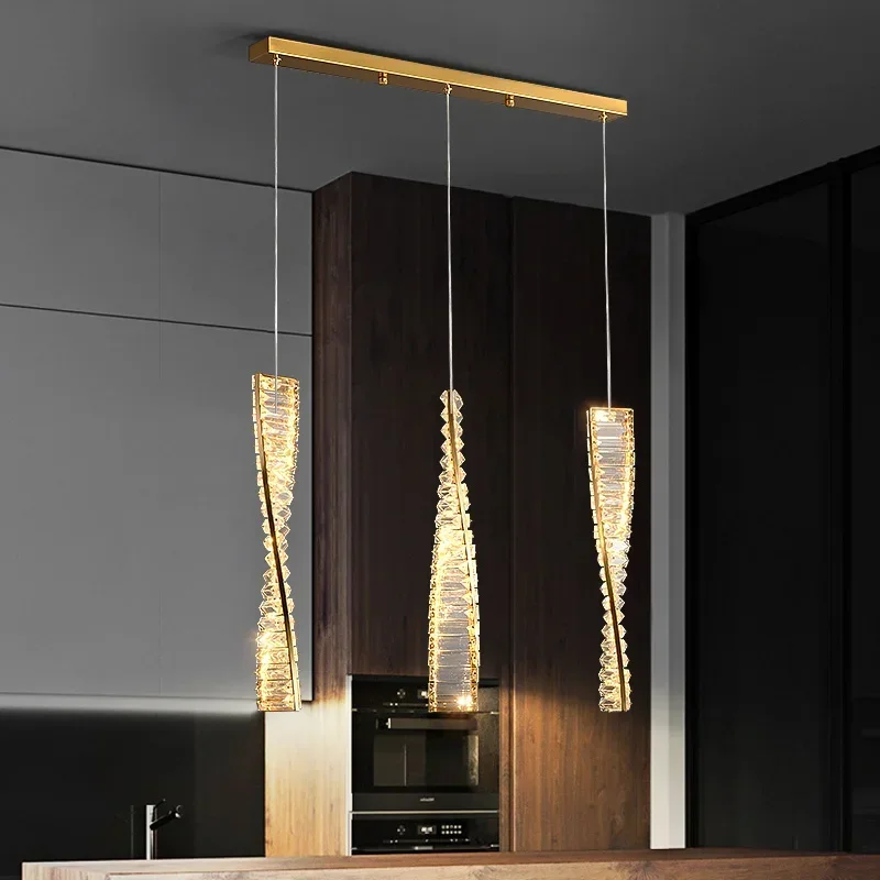 Роскошная хрустальная люстра светодиодный длинная лампа для ресторана отеля