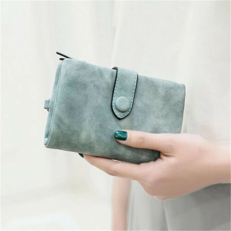 

Ladies Wallets and Coin Purses Leather Wallet Female Short Hasp Purse Small Solid Coin Bags Card Holders Luxury Wallet Money Bag