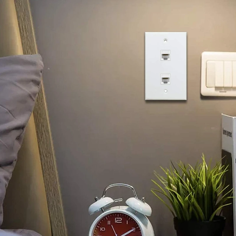 5 шт. настенная пластина с 2 портами Ethernet Женский к женскому разъему Cat6 Белая