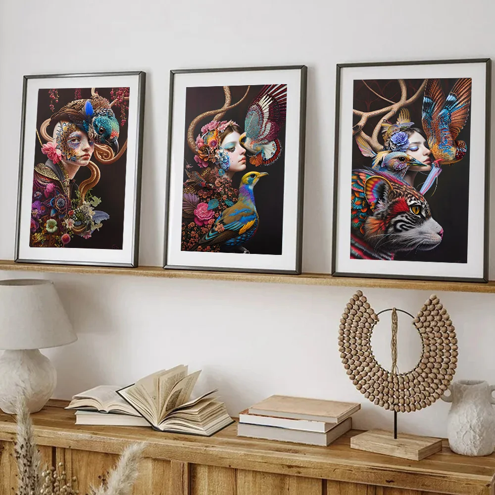 Портрет женщины в стиле Фэнтези эстетические плакаты принт абстрактная женщина