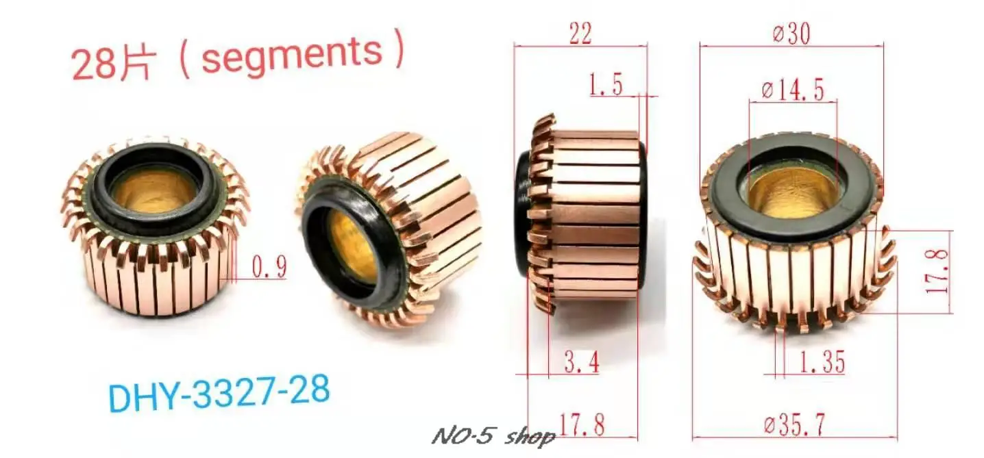 

5pcs 30x14.5x17.8(22)*28P Copper Bars Electric Motor Commutator